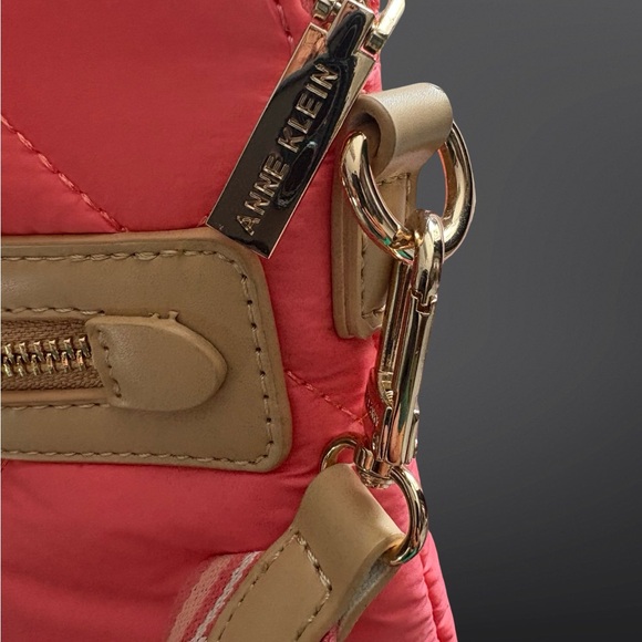 Anne Klein Pink Quilted Crossbody Bag Color Ocean Coral - Picture 4 of 9